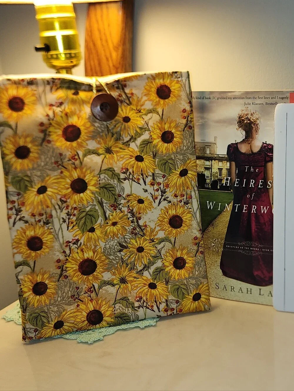 Sunflower Print Fabric Tablet Sleeve